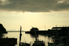 夕暮れの北条港