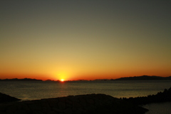 写りはよくないけどだるま夕日