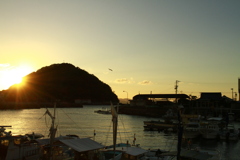 北条港夕暮れ
