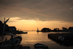 北条港夕暮れ