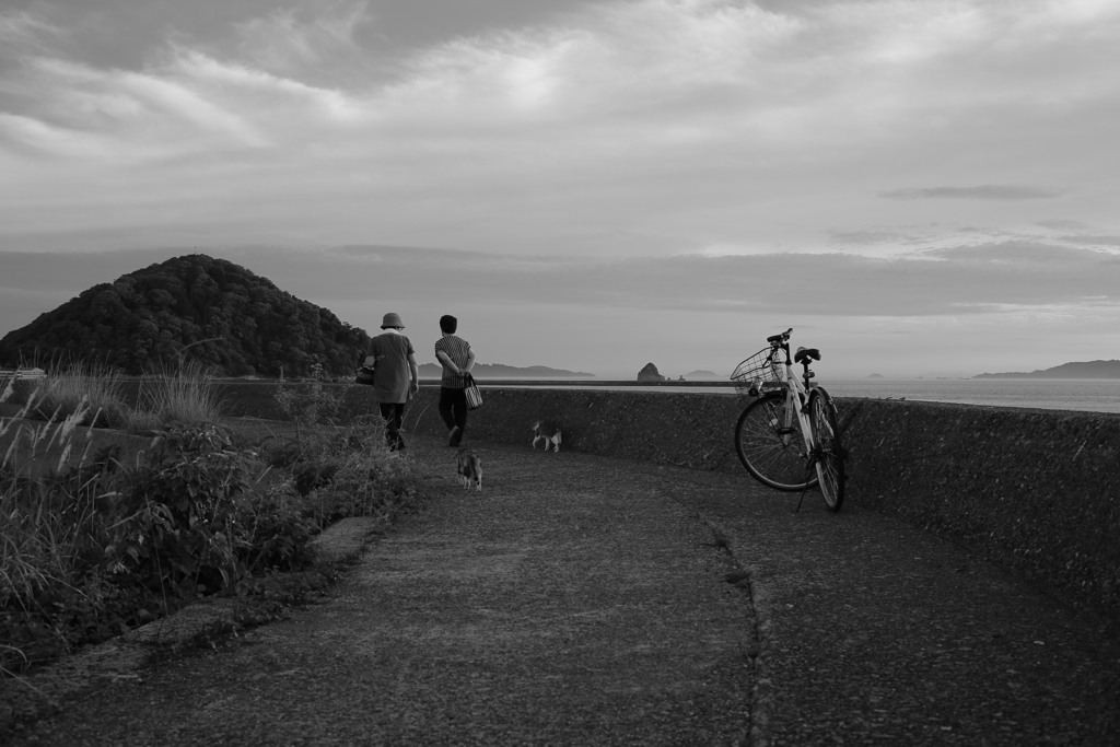 おばちゃんについていくトム君