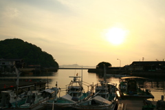 夕暮れの北条港