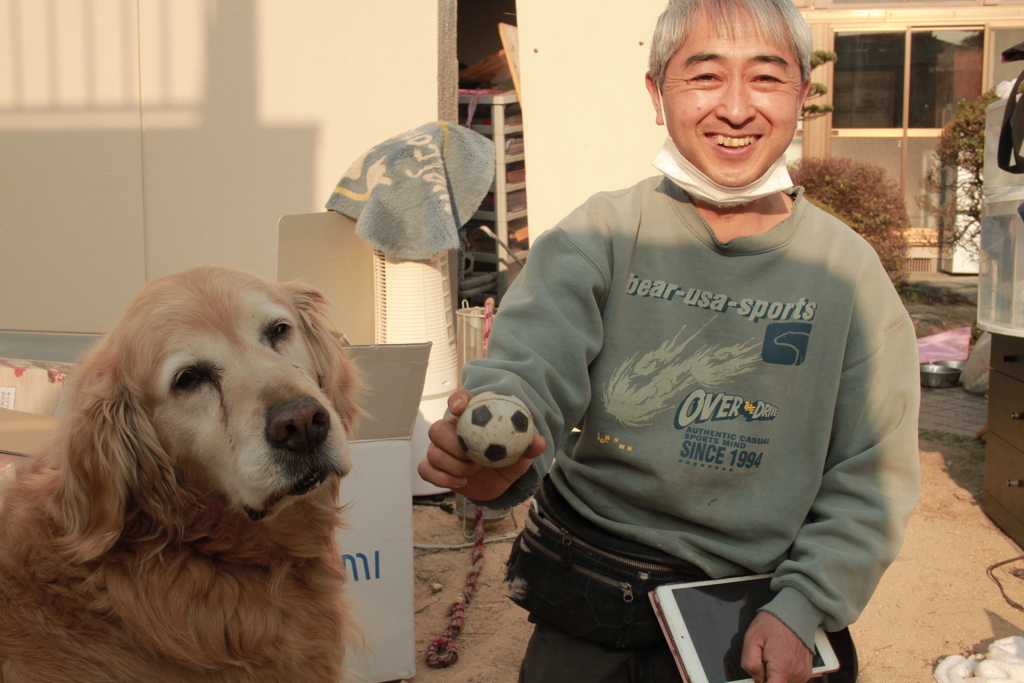 引越し中の坂田さんとみゅうちゃん