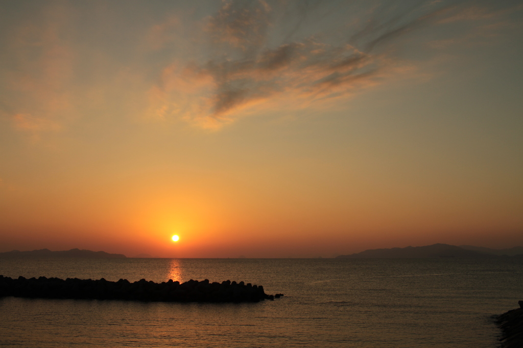 夕日はきれいだけど虫が湧いてる!(^^)!