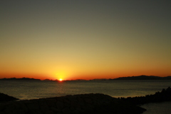 写りはよくないけどだるま夕日