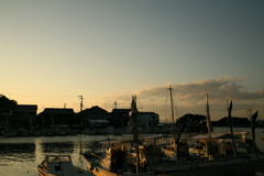 夕暮れの北条港