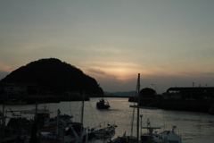 北条港夕景