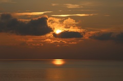 夏の夕陽。