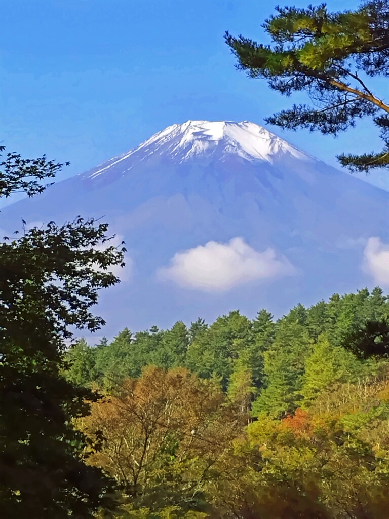 薄化粧の富士山