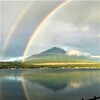 富士山にかかる虹２