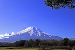 青空に聳える富士山