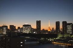 夕陽と東京タワー