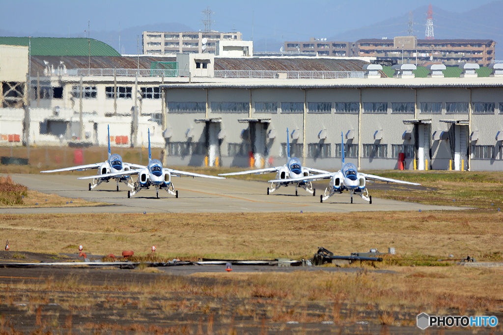 愛知県150周年のお祝いに来てくれたブルーインパルス御一行様の帰還です！