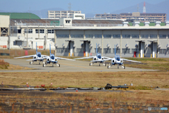 愛知県150周年のお祝いに来てくれたブルーインパルス御一行様の帰還です！