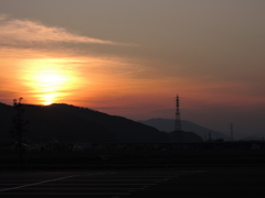 夕焼け（P340で）