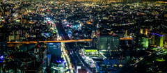名古屋　夜景　パノラマ風