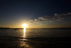 真名瀬海岸の夕陽