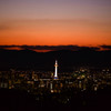 夕景　清水寺からの京都タワー
