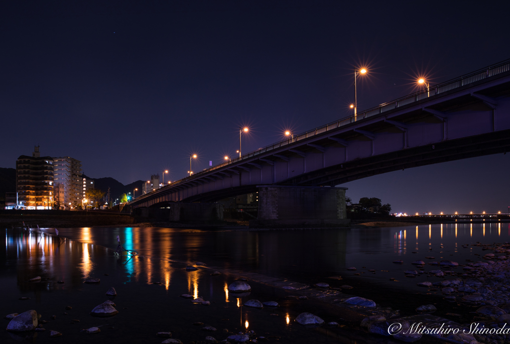 岐阜県長良大橋からの夜景