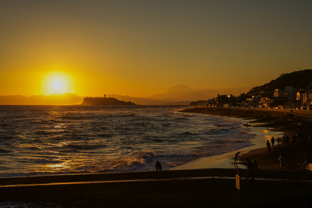 稲村ヶ崎海岸　夕景