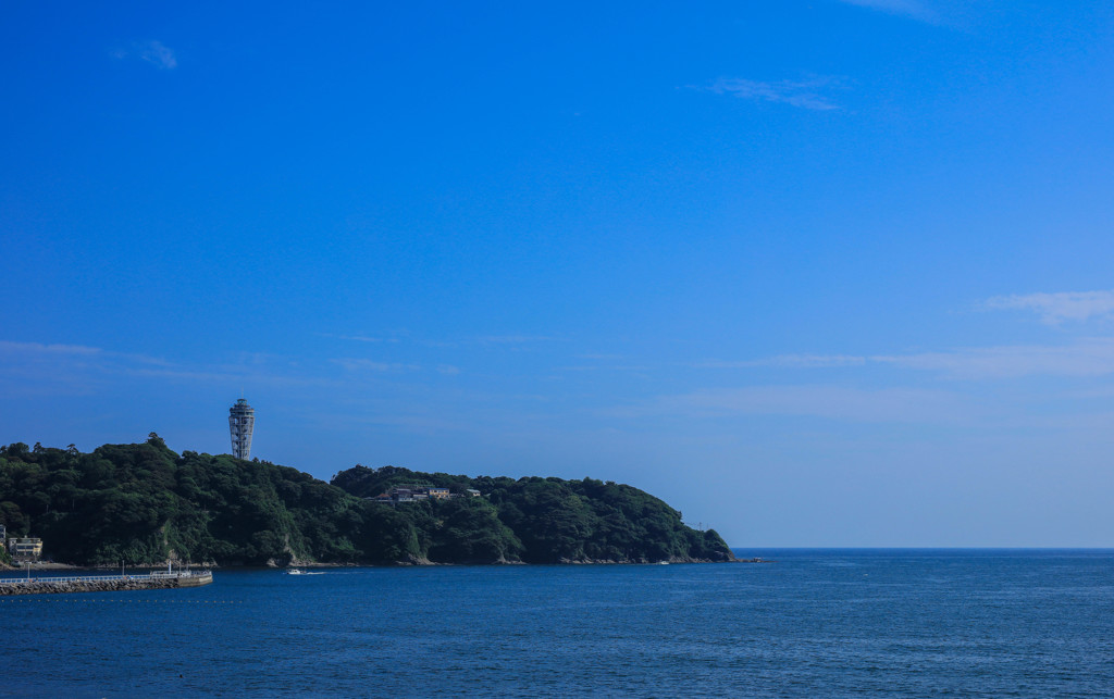 青い空、青い海、そして江ノ島…
