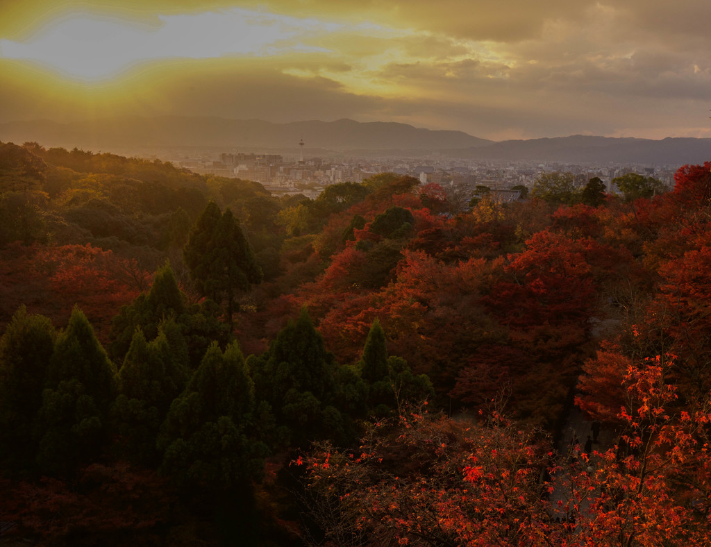 清水寺　夕焼け