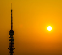 まんまる夕陽