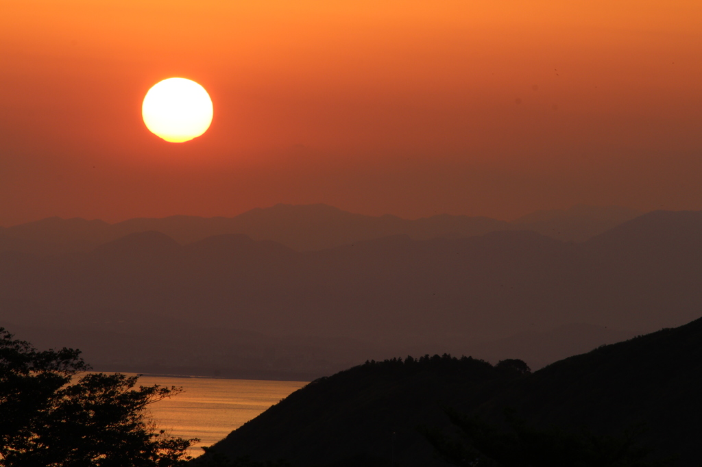 夕日と相模湾＠湘南国際村