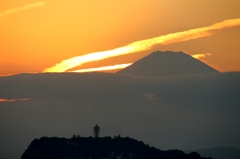 江の島と富士山のコラボ