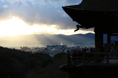 夕陽刺す清水寺