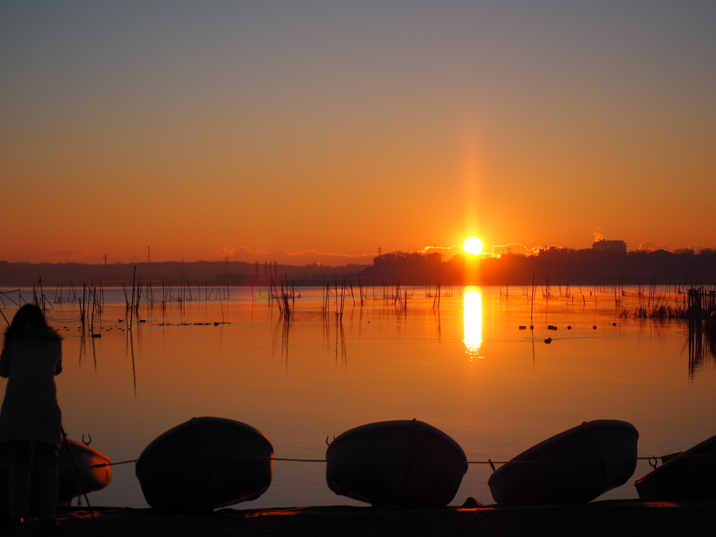 印旛沼の日の出