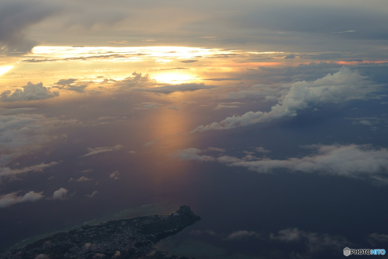 空の上から～夕日～