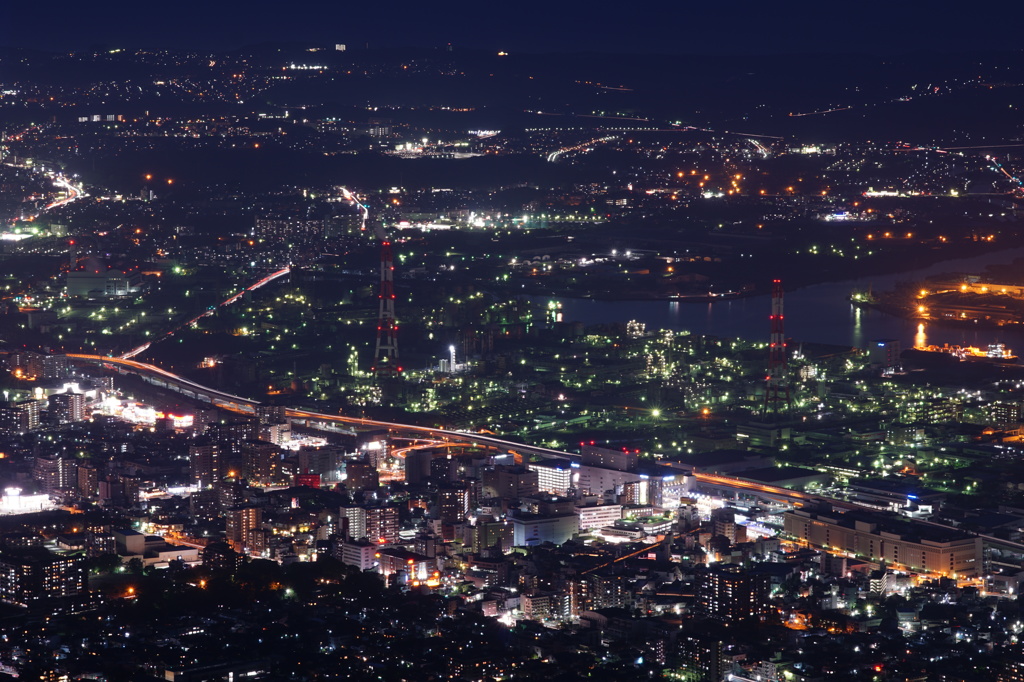 皿倉山頂からの夜景