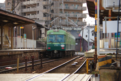 京阪電車　三井寺にて