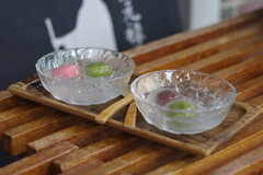 水まんじゅう　いちご　抹茶