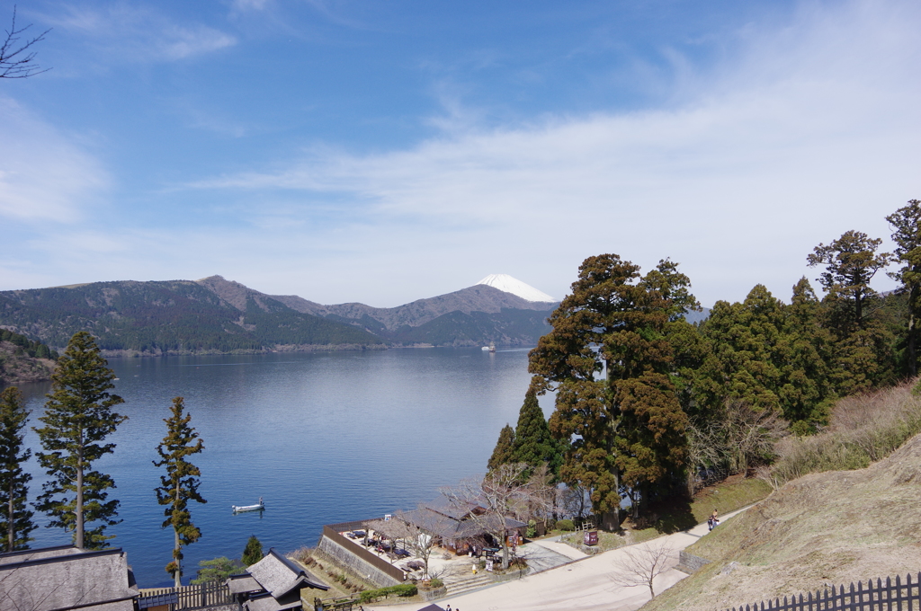 箱根の関所にて