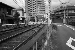 線路を渡る