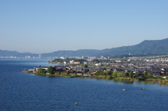 比叡山と琵琶湖