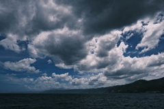 今日の雲と海  空