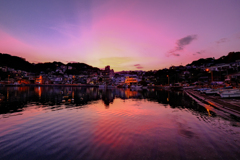 夕焼けのお盆