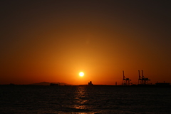 夕焼けとキリン_3