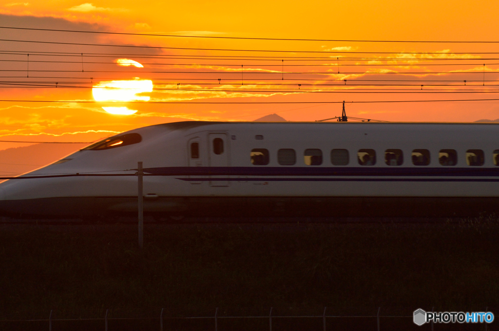 切り遅れた夕日