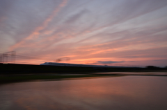 夕焼けで流す