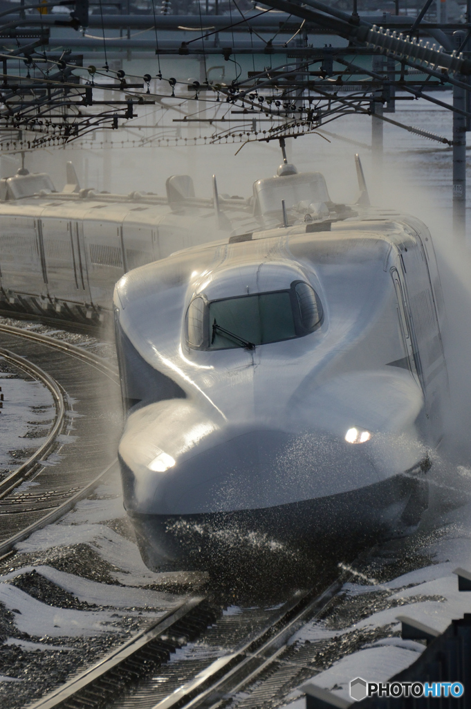 東海道新幹線の冬