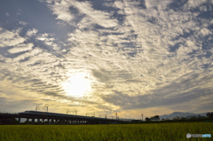 秋の夕日