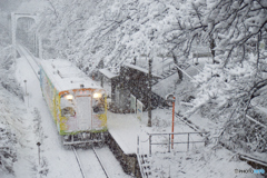 雪の樽見鉄道