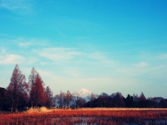 雪山と空