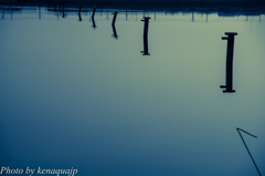 風の無い朝の水鏡