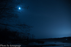 月食の夜空