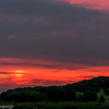 久し振りの夕焼け紅く